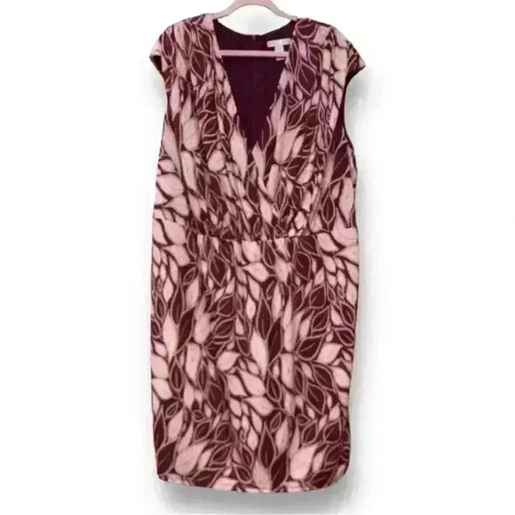 Womens Size 20W London Times Sleeveless Classic Midi Dress Red Navy - Picture 1 of 4